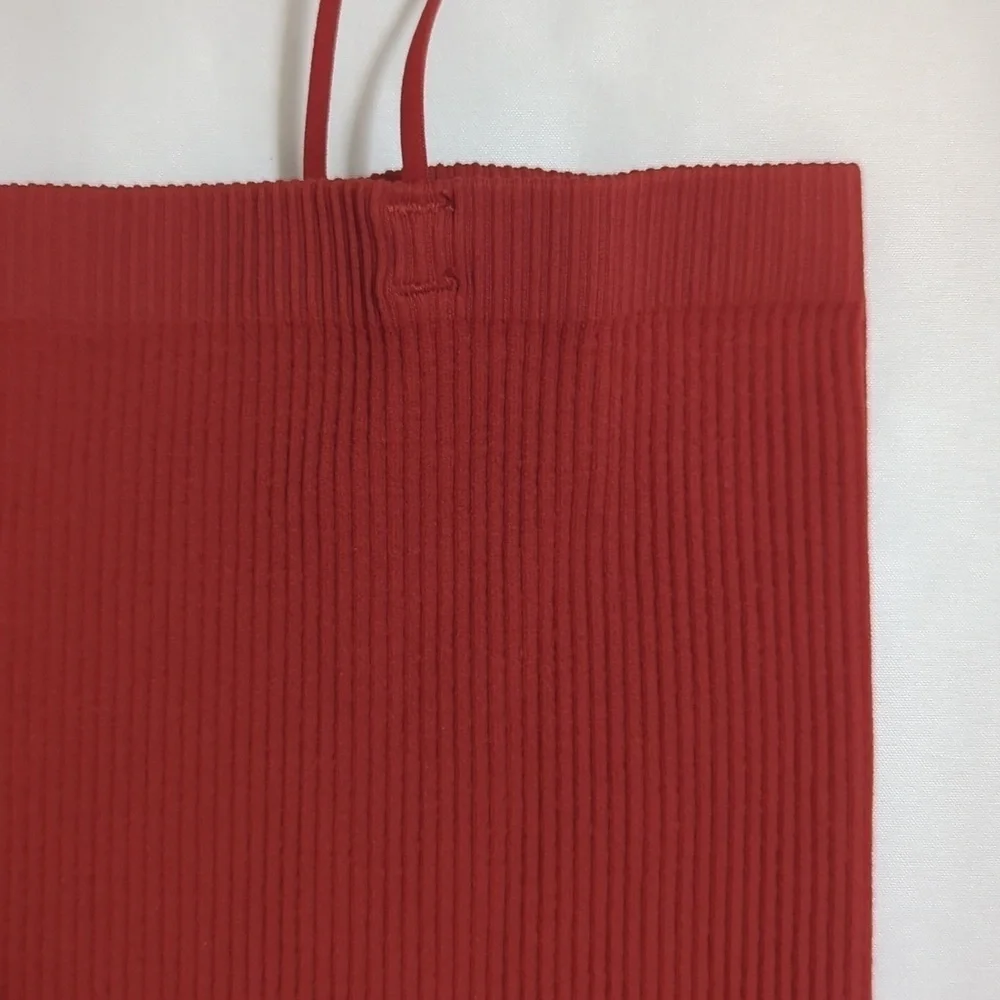 Out From Under Explain It All Ribbed Slip Dress, Color Rust Size L